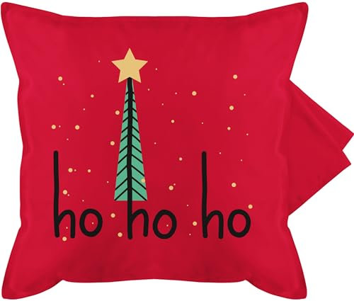 Kissenbezug - Weihnachtskissen Christmas Geschenke - Ho Ho Ho Motiv I Weihnachtsmotiv - 50 x 50 cm - Rot - kissen weihnachten weihnachts-kissen weihnacht hohoho kissenbezüge weihnachtskissens bezug