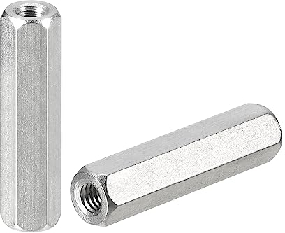 sourcing map M4 x 0.7 Abstand 30mm Länge Kupplung Muttern 5Stk 304 Edelstahl Metrisch Sechskant Stab Kupplung Muttern