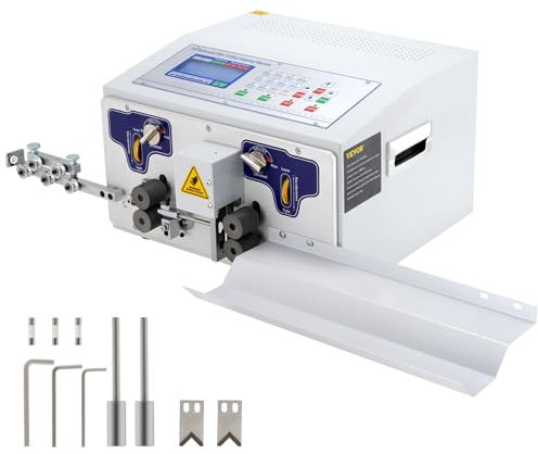 VEVOR Máquina Pelacables Eléctrica, Máquina Pelacables Automática SWT508-JE Controlada por Microcomputadora Pantalla LCD para procesar cables incluyendo PVC/Teflón/Cables de Silicona