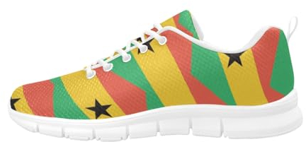 IFCXA Ghana Flag Damen Leichte Atmungsaktive Laufschuhe Mode Sneaker, mehrfarbig, 37EU