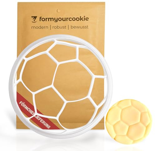 Ball Ausstechform Fußball, Ausstecher Knete Fondant Ton, Fußball Deko Geburtstag, Fan Artikel Backen, Geschenk Volleyball Handball (klassische Prägung)