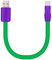 chubbycable Color Block Chubby Power Bank Friendly Cable Short USB C Cable Ultra-Thick Silicone Fast Charging Cord for Phone Computer Tablet, Green+Purple, USB-A to Type-C, 0.32FT