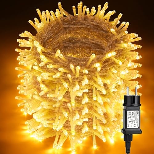 PhilzOps Weihnachtsbaum Lichterkette, 100M 1000 LED Innen Weihnachtsdeko Lichterkette Strom 8 Modi, Wasserdicht Außen Weihnachtsbeleuchtung für Garten Balkon Party Feier Tannenbaum Deko, Warmweiß