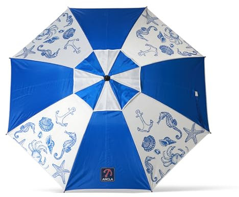 Atosa sombrilla de playa de aluminio modelo fondo marino con upf 50+ azul