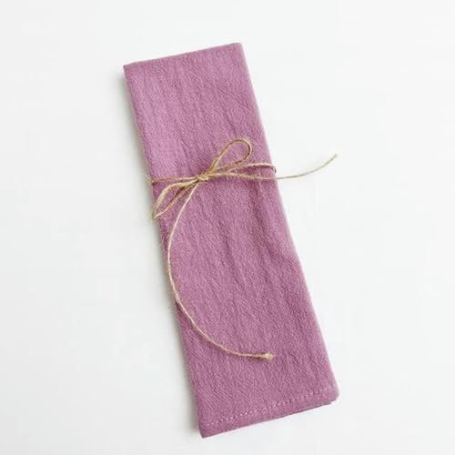 4 Stück 40 x 40 cm cremefarbene Servietten aus Baumwollstoff, weiche, waschbare Servietten für den Esstisch, wiederverwendbar, für Partys und Restaurants, lila