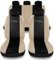 Susy Shop Set Coprisedili Per Auto Universali Con Schienale Posteriore Con 2 Zip, Fodere Auto Airbag Compatibili (Nero/Beige)