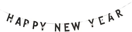 TOPBATHY 1 Satz Neujahrsparty Ammer schwarze Ballongirlande Neujahrspapierbanner 2019 wandverkleidung wand polsterung weihnachtsdeko Neujahrsgirlande Partyzubehör für das neue Jahr