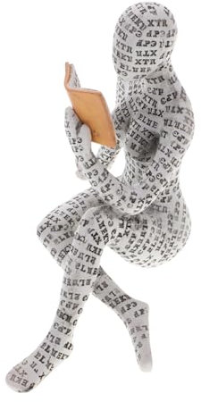 QUMIIRITY Modern Abstrakte Dekoration Lesende Frau Skulptur Aus Resin Denkende Figur Für Bücherregal Und Schreibtisch Ästhetische Deko Für Wohnzimmer Und Büro Emotionale Verbindung