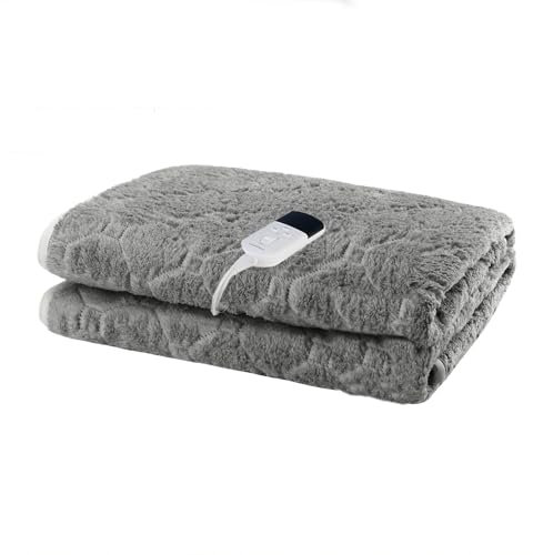 RUIANBAO Heizdecke, 2-lagig, Flanell, elektrische Decke, beheizter Timer, 220 V, 150 x 75 cm, Heizmatratze, Bettwärmer mit 3 Wärme-Einstellungen, Massagebett