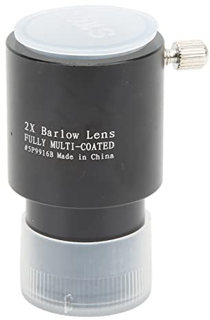 Mtlavishness Barlow-Linse, 10 x 5 x 5 Barlow-Linse, 2 x vollständig mehrschichtig beschichtete Teleskop-Barlow-Linse für 0,965 Zoll astronomisches Teleskop-Okular