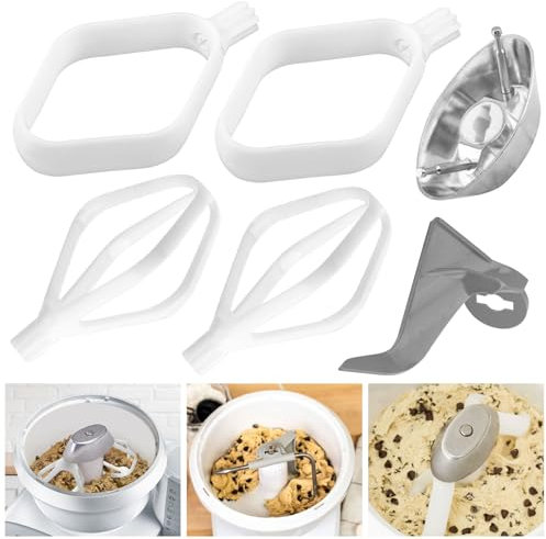 Cookie Paddles & Dough Hook Extender Kit for Bosch Plus Stand Mixers, Nu-Trimill Artiste Mixers, Used in Conjunction with Metal Drives, Ideal for Cakes, Breads, Pancakes, Muffins, etc.