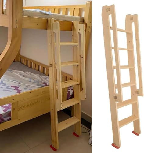 Scala in legno per letto a soppalco con ils e piedini in gomma, altezza 120 cm