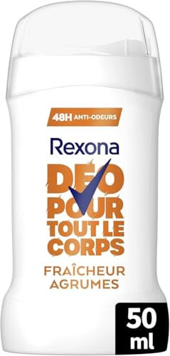 Rexona - Déodorant pour Tout le Corps - Stick - 72h de Protection - Fraîcheur Agrumes - 50ml