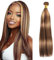 Lakaisa Straight Human Hair Bundles Blonde 100% Unprocessed Brazilian Remy Hair P427 Highlight Real Hair Echthaar Tressen Extensions Sew in Hair 1 Bundle for Woman 20 Zoll