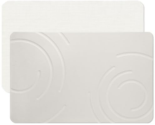 Feilifan Tapis de Bain en Pierre - Tapis de Douche en Terre de Diatomée à Séchage Rapide, Super Absorbant l'eau, pour Salle de Bain, Cuisine, Facile à Nettoyer (60 x 38 cm, Arc Blanc)