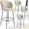 TecTake® Lot de 4 Tabouret Bar Aspect Velours Chaise de Bar avec Repose-Pieds Chaise Haute Cuisine pour îlot Central H106cm Rembourrée avec Dossier Tabouret Haut Cuisine comptoir Bar