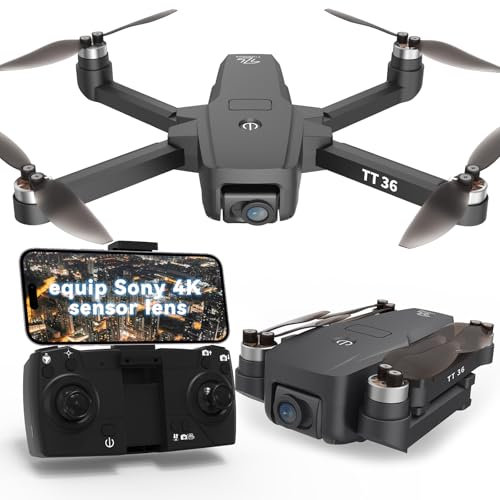 TTROARDS TT36 GPS Drohne mit 4K-Kamera für Erwachsene, 5G WLAN Echtzeitübertragung, GPS Intelligente Rückkehrfunktion, Follow-Me-Funktion, RC-Quadcopter Bürstenlose Motoren Drohnen für Anfänger
