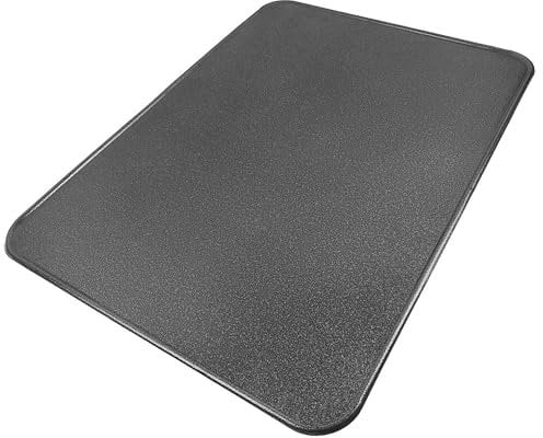 BAUSTER® Kaminbodenplatte aus Metall – Hitzeschutz für Kamin & Ofen – Pulverbeschichtet – Schwarz, Graphit oder Kupfer – 80x49 / 50x60 / 60x80 cm – Funkenschutzplatte (Graphit, 80x60cm)