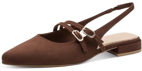 Marco Tozzi Damen Pumps weiches Feel Me Fußbett weiches Innenfutter Vegan Vegan, braun (Choco), 36 EU