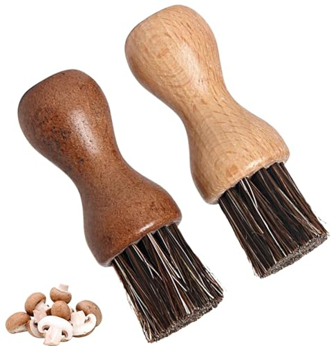 2 Stück Gemüsebürste Pilzpinsel Kartoffelbürste Champignonbürste Handflächenbürste Holzspülbürste Runde Küchenbürste Für Zur Reinigung Von Pilzen Und Gemüse