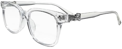 Blaulichtfilter Brille – Transparente & Schwarze Chrome Y2K Modebrille mit Cross Design – Unisex Blue Light Blocking Screen Glasses für Gaming, Alltag & Arbeit