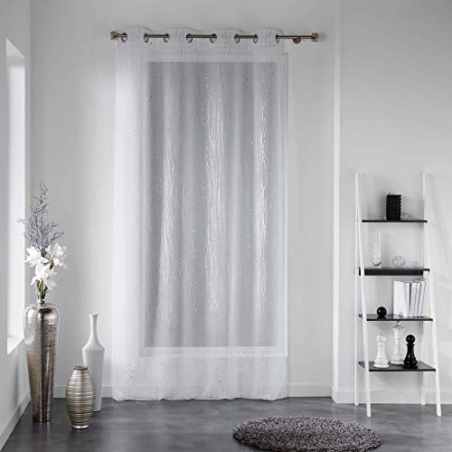 Douceur d'Intérieur FILIANE 1624701 Ösenvorhang, Polyester, 140 x 240 cm, Weiß