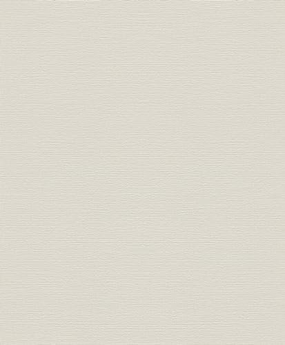 RaschTapete 732337 - Helle Vliestapete mit Leinenmuster in Cremeweiß/Beige aus der Kollektion Deco Style