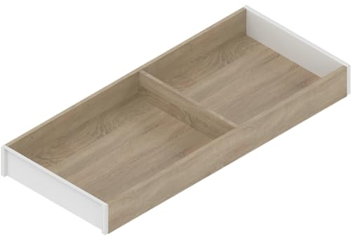 Blum AMBIA-LINE Küchenschubladeneinsätze Rahmen, Breite 200 mm Länge 472mm Höhe 50mm, Holzdesign Bardolino Eiche, mit Boden, 1 Stück