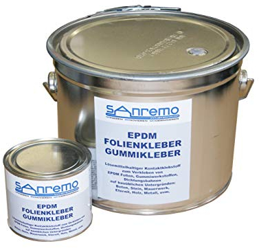 Sanremo EPDM Folienkleber Gummi-Klebstoff 4kg Eimer + 450g Dose Kontaktklebstoff
