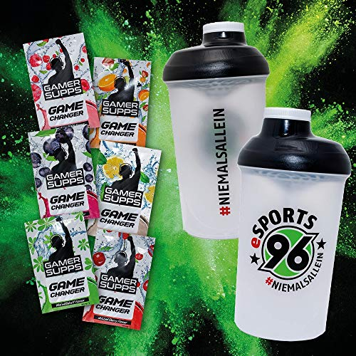 Energy Booster Pulver Probe Pack | GAME CHANGER + eSports Shaker | Wenig Kalorien, Kaum Zucker, Maximaler Geschmack | 6 x 7g