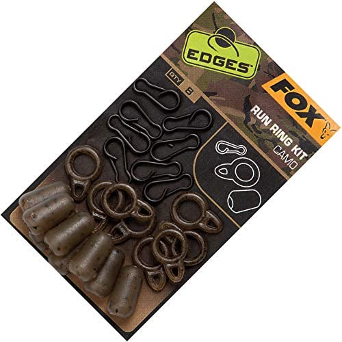 Fox Edges Camo Run Ring Kit - 8 Einhänger für Karpfenbleie, Snaps für Bleie, Bleieinhänger, Leadclips