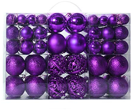 AHSNJ Weihnachtskugeln 100Pcs Rosa Weihnachtsbaumkugel Bruchsichere Weihnachtskugel Home Neujahr Party Festival Baum Lila Dekorationen Lila