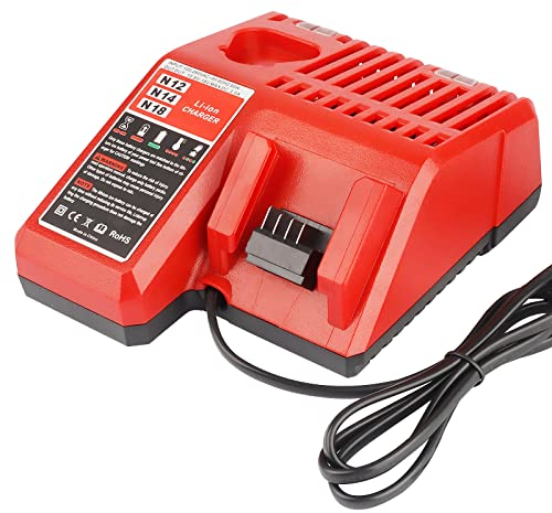 QUPERR M12 & M18 Schnellladegerät Kompatibel mit Milwaukee12 V 18 V Li-Ion akku M12 3Ah M12 4Ah M12 5Ah M12 6Ah M18 3Ah M18 4Ah M18 5Ah M18 6Ah