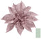 Yueshop 10 Pcs Glitter Christmas Flowers with Artificial Poinsettia Flower Christmas Tree Flower Decorations Xmas Tree Ornaments (Rose Gold, 9CM)