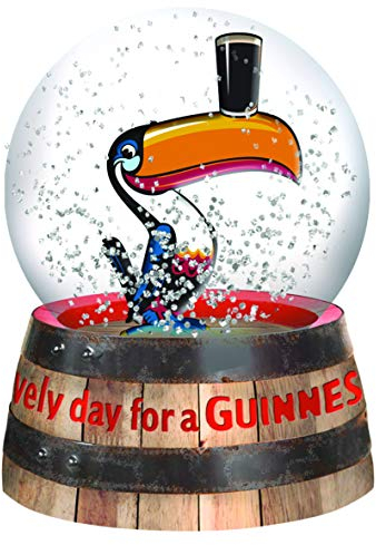 signs-unique Guinness Schneekugel Tukan, 95 mm x 65 mm