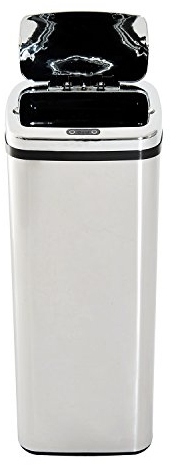 HOMCOM 50L Automatic Sensor Kitchen Bin, Touchless Waste Trash Can, Infrared Sensor Garbage Collector, Stainless Steel