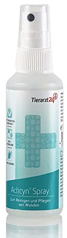Tierarzt24 ACTICYN Spray reinigt Wunden von Tieren physikalisch, effektiv und schnell - für Jede Haus- und Stallapotheke. Farblos und schmerzfrei in der Anwendung. Einfach aufsprühen - 75 ml