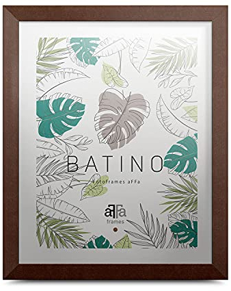 aFFa frames, Batino, Cadre photo en bois, Light, Rectangle, avec façade en verre acrylique, dos HDF, Brown, 40x60 cm