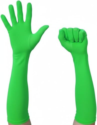 Chromakey Handschuhe Grün Chroma Key Glove Unsichtbare Effekte Hintergrund Chroma Keying Grün Handschuhe für Grünbildschirm Fotografie Video … (eng, grün)