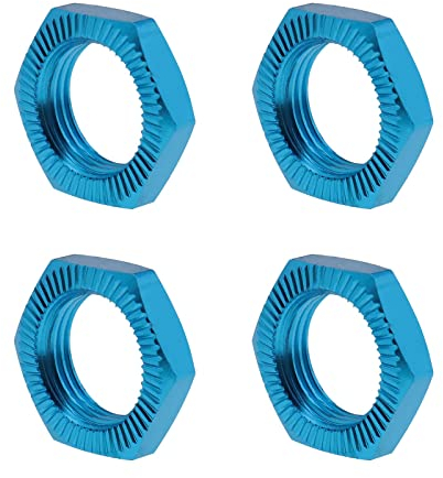 ECSiNG 4 STÜCKE 17mm Aluminiumlegierung Radmutter RC Auto Rad Sechskantmutter Gewinde 1,0mm für 1/8 RC Modellauto 17mm Schraubenschlüssel 12mm Gewindedurchmesser Verbesserte Teile Blau