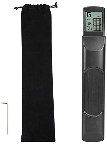 Akkord Trainer Taschen Gitarren Akkord Übungs Tool Mini Gitarren Übungs Tool mit 6 Bünden Tragbarer Gitarrenhals für Trainer Anfänger mit Einem Drehbaren Akkord Diagramm Bildschirm