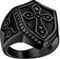FaithHeart Schwarz Damen Herren Tempelritter Kreuz Fingerring Vintag Schild Fingerring Retro Siegelring in Ringgröße 54 Statement Ring mit Geschenkebox für Weihnachten Geburtstag