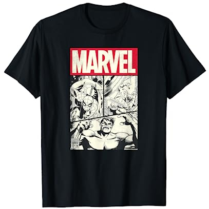 Marvel Comic Cover With Spider-Man, Captain America, Hulk T-Shirt