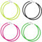 4 Paar Neon Ohrringe Creolen Damen Vintage Große Helle Creolen Leichte 80er Klassische Große Statement Ohrringe für 80er 90er Jahre Outfit Damen Party Vintage Kostümparty Weihnachtsohrringe