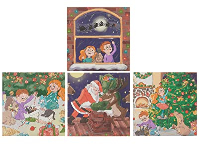 UK Greetings 556978 Mini-Weihnachtskarten, verschiedene Cartoon-Motive, in 4 Designs, 30 Stück