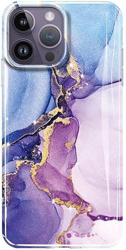 luolnh Gold Glitter Sparkle Case Compatible with iPhone 14 Pro Case Marble Design Shockproof Slim Soft Silicone TPU Bumper Cover Phone Case for iPhone 14 Pro 6.1 Inch 2022(Blue/Pink/Purple)