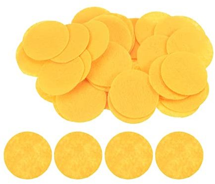 sourcing map 100 Stück runde Filzkreise, 40 mm 3,8 cm Bastelfilz-Pads, Vliesstoff-Pads für DIY, Nähen, Handarbeit, Schnittprojekte, Handwerk, Bastelarbeiten, Gelb