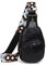 FANDARE Ultraleicht Brusttasche Damen Handtaschen Elegant Handy Umhängetasche PU Leder Sling Tasche mit verstellbarem, breitem Riemen Schultertasche Frauen Handytasche zum Umhängen Damentasche Schwarz
