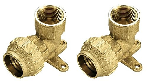 Cornat T617020 Bewässerungsrohre Messing Wandscheibe für PE HD-Rohr, A 20 mm, B 44198 Zoll Innengewinde, Mehrfarbig (Packung mit 2)