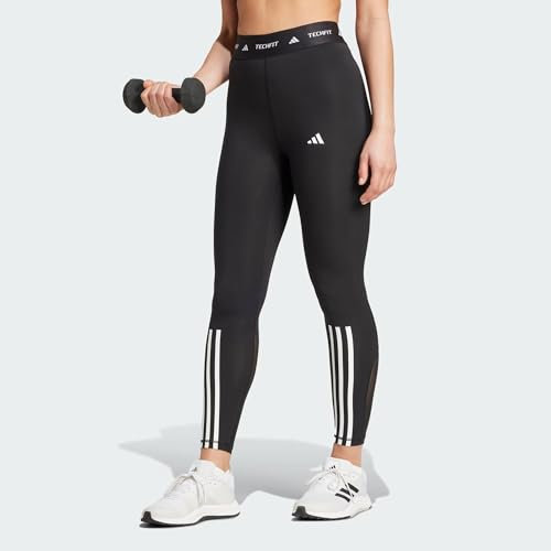adidas Femme Techfit 3 Stripes 7/8 Leggings, Black, XS